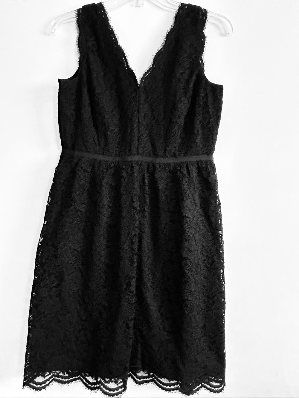LOFT Black Lace V-Neck Dress